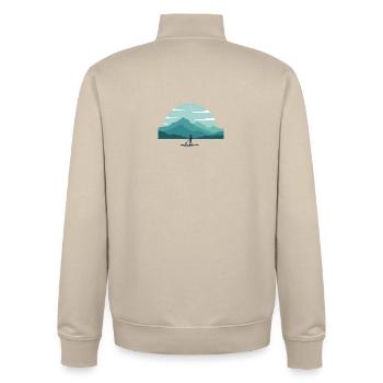 Paddleboard Dawn Over Peaks - Unisex Organic Zip Sweatshirt von Stanley/Stella - Cremebeige - Hinten - AI Model Male 185 dark (185cm)