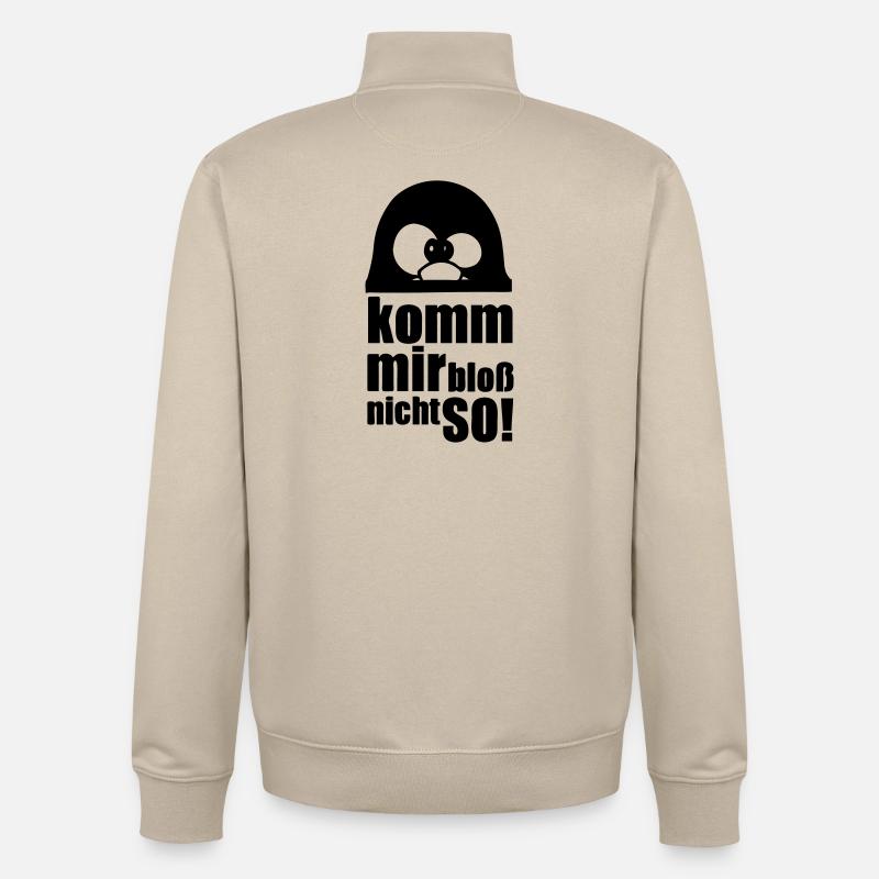 Pinguin Fun Spruch Geschenk Tier lustig - Unisex Organic Zip Sweatshirt von Stanley/Stella - Cremebeige