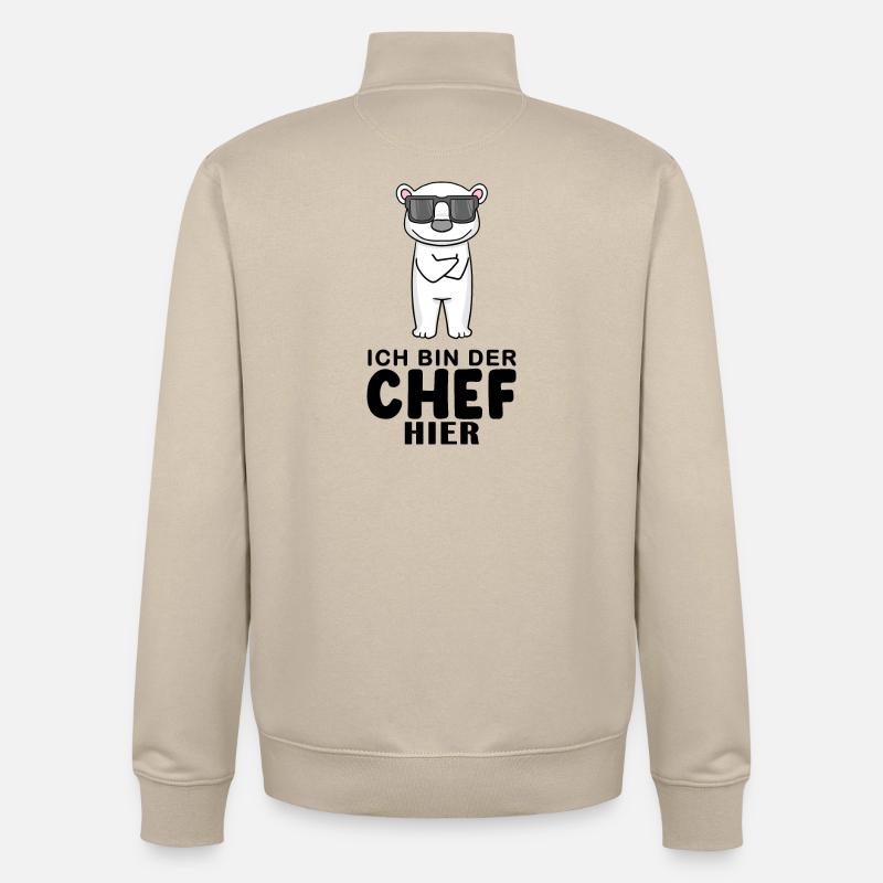 Chef Spruch mit Eisbär Motiv - Unisex Organic Zip Sweatshirt von Stanley/Stella - Cremebeige
