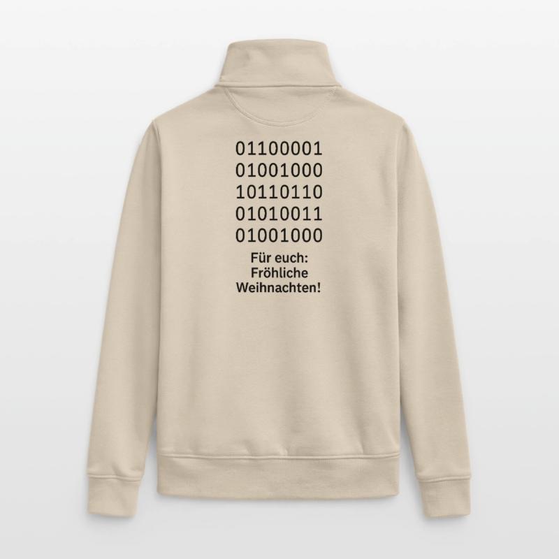 Binary Code Christmas Magic Unisex Organic Zip Sweatshirt by Stanley/Stella