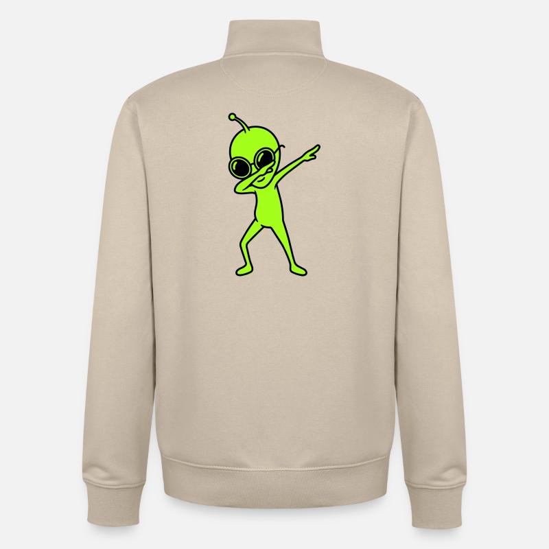 Alien Dab - Sweat zippé unisexe en coton bio Stanley/Stella - beige crème