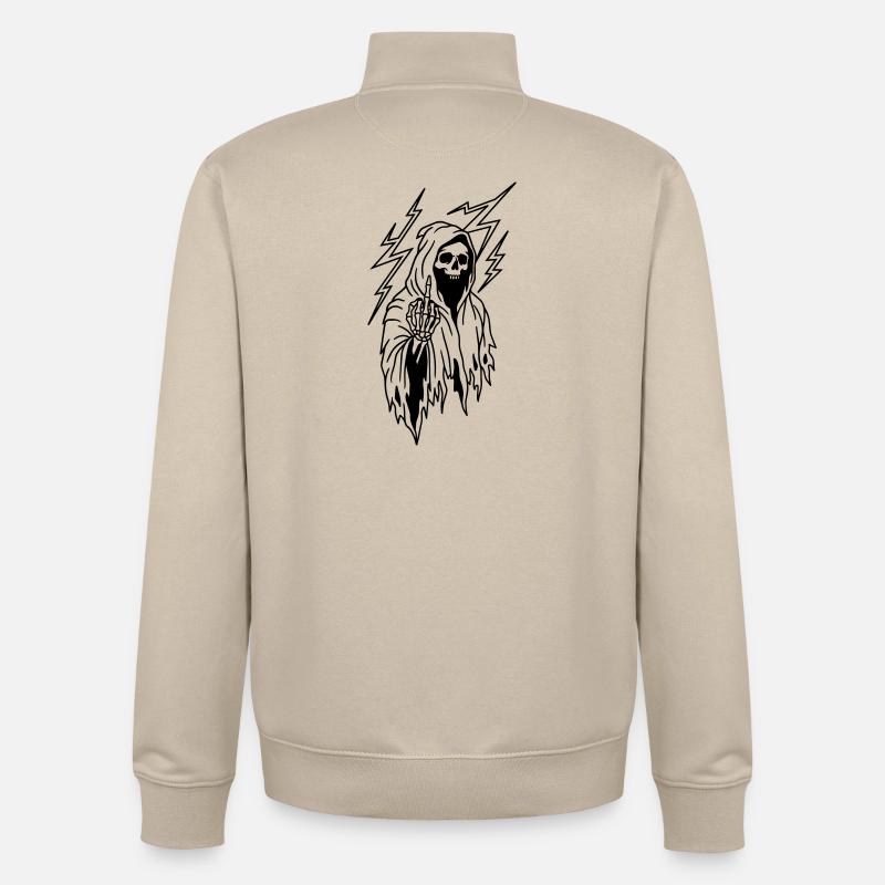 middle finger - Unisex Organic Zip Sweatshirt by Stanley/Stella - desert dust