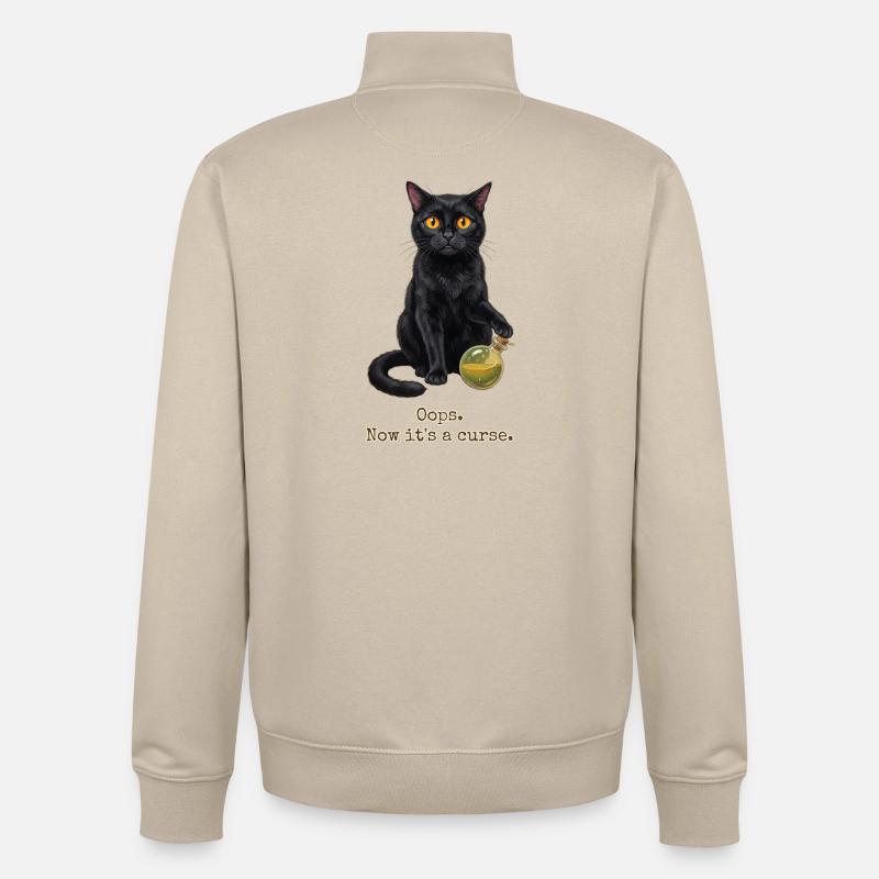 Oups, maintenant c’est une malédiction - Sweat zippé unisexe en coton bio Stanley/Stella - beige crème