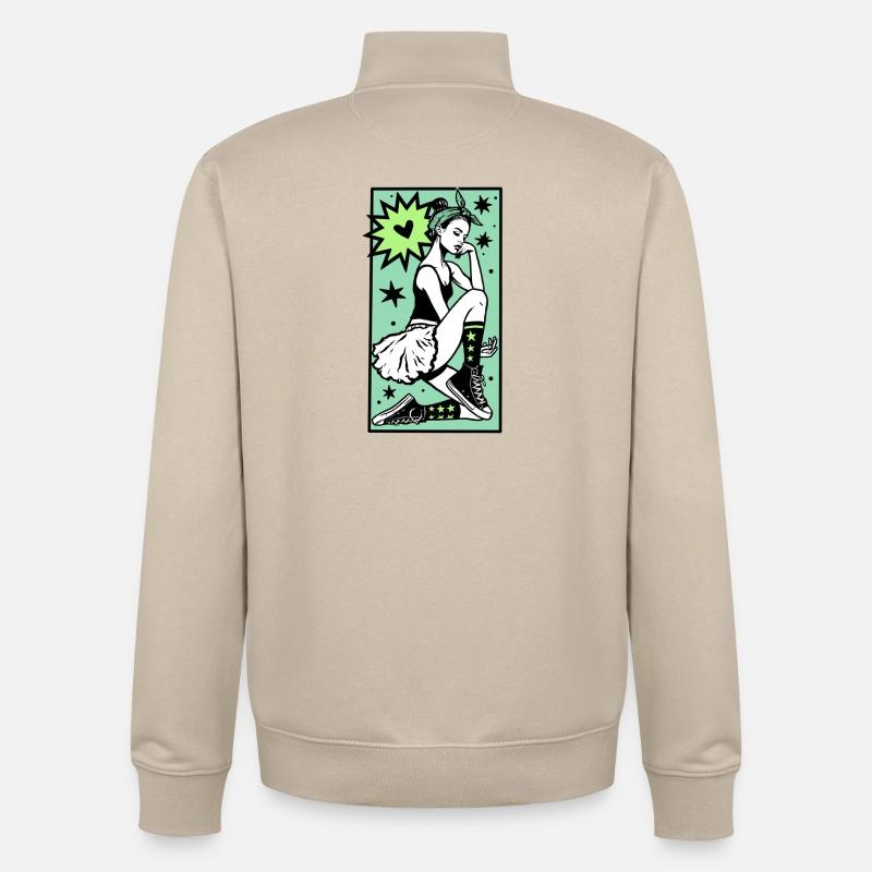 Danseuse #1 - Sweat zippé unisexe en coton bio Stanley/Stella - beige crème