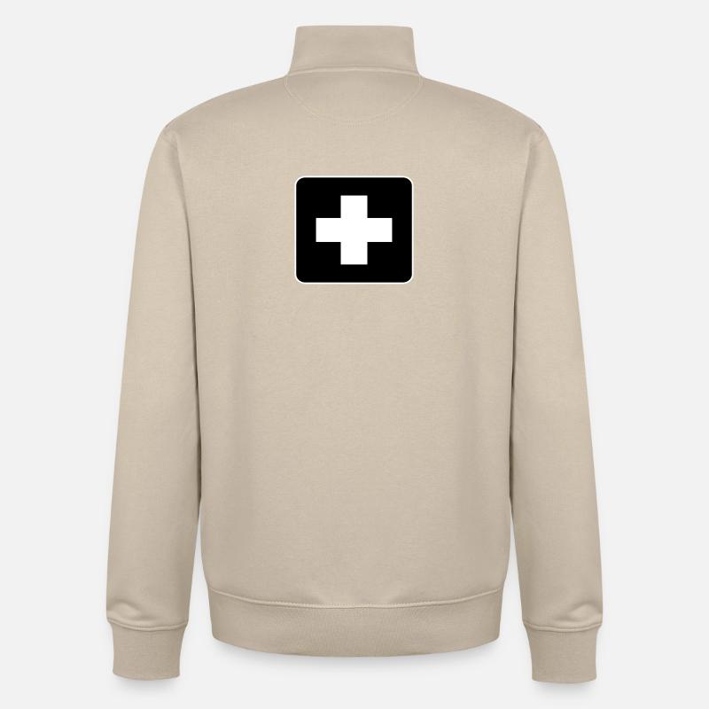 Help - Unisex Organic Zip Sweatshirt von Stanley/Stella - Cremebeige