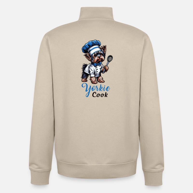 Cuisinier du Yorkshire Terrier - Sweat zippé unisexe en coton bio Stanley/Stella - beige crème