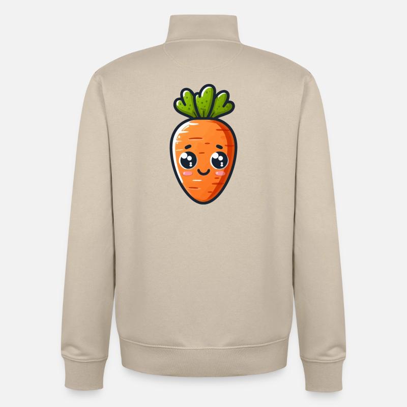 Carotte Mignon - Sweat zippé unisexe en coton bio Stanley/Stella - beige crème