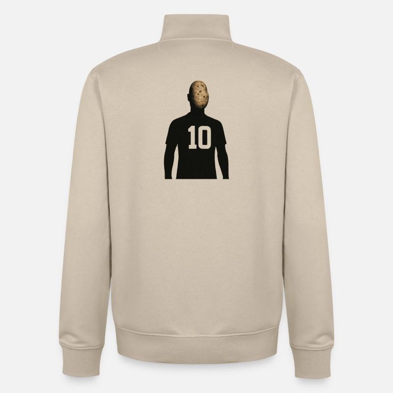 Footballeur à tête de patate - Sweat zippé unisexe en coton bio Stanley/Stella - beige crème