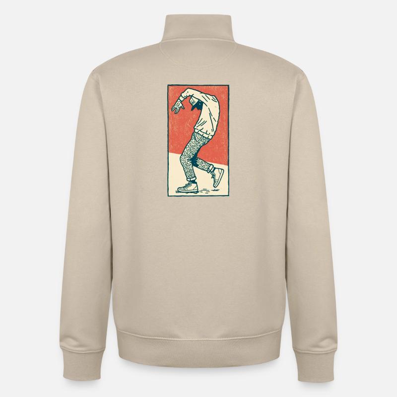 Danseur masculin #2 - Sweat zippé unisexe en coton bio Stanley/Stella - beige crème