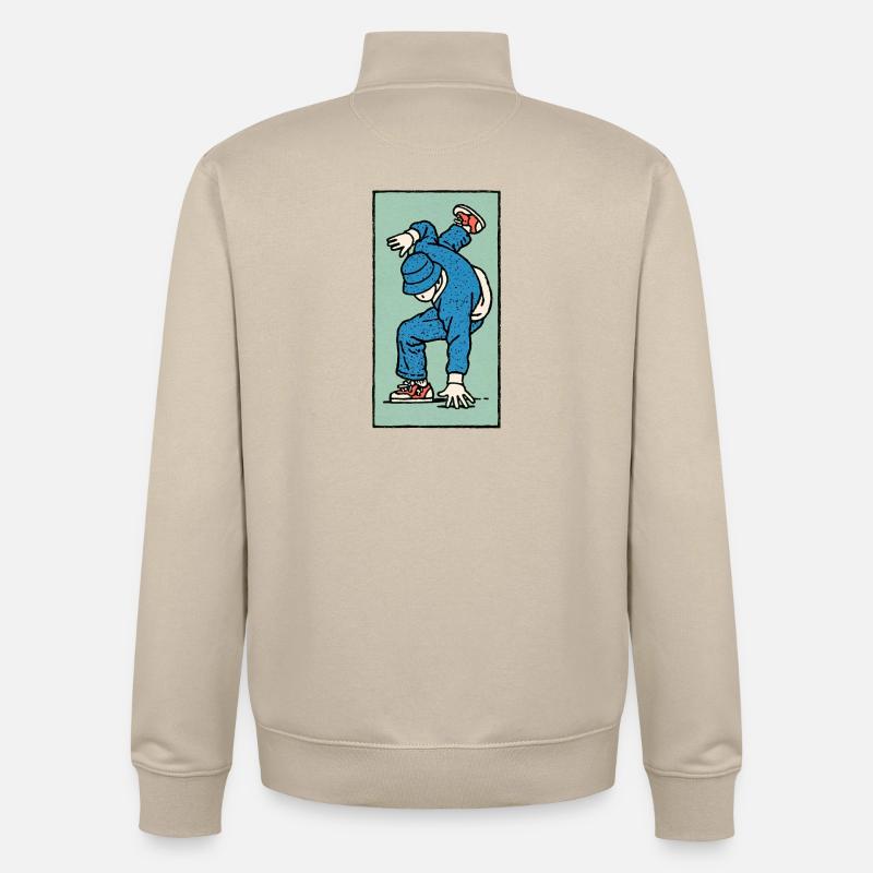 Danseur masculin #4 - Sweat zippé unisexe en coton bio Stanley/Stella - beige crème