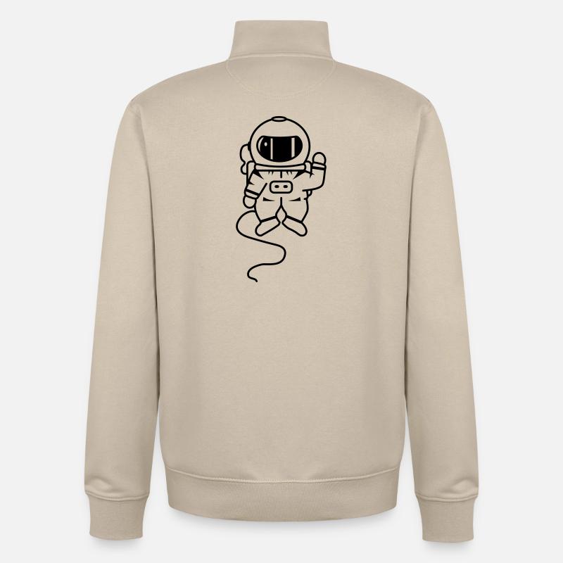un astronaute dans l'espace - Sweat zippé unisexe en coton bio Stanley/Stella - beige crème