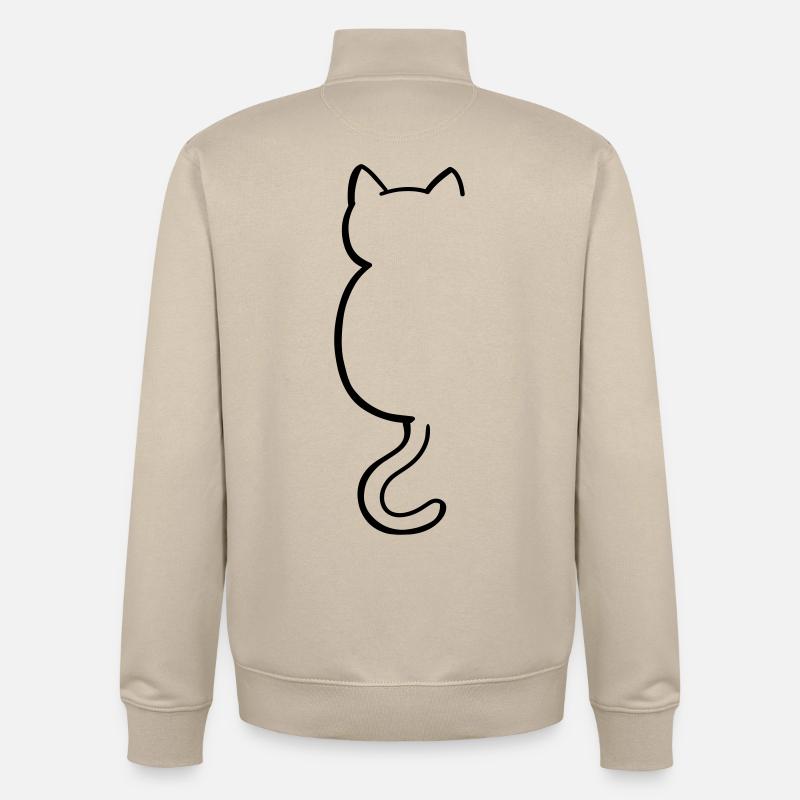 Katze Silouette - Unisex Organic Zip Sweatshirt von Stanley/Stella - Cremebeige
