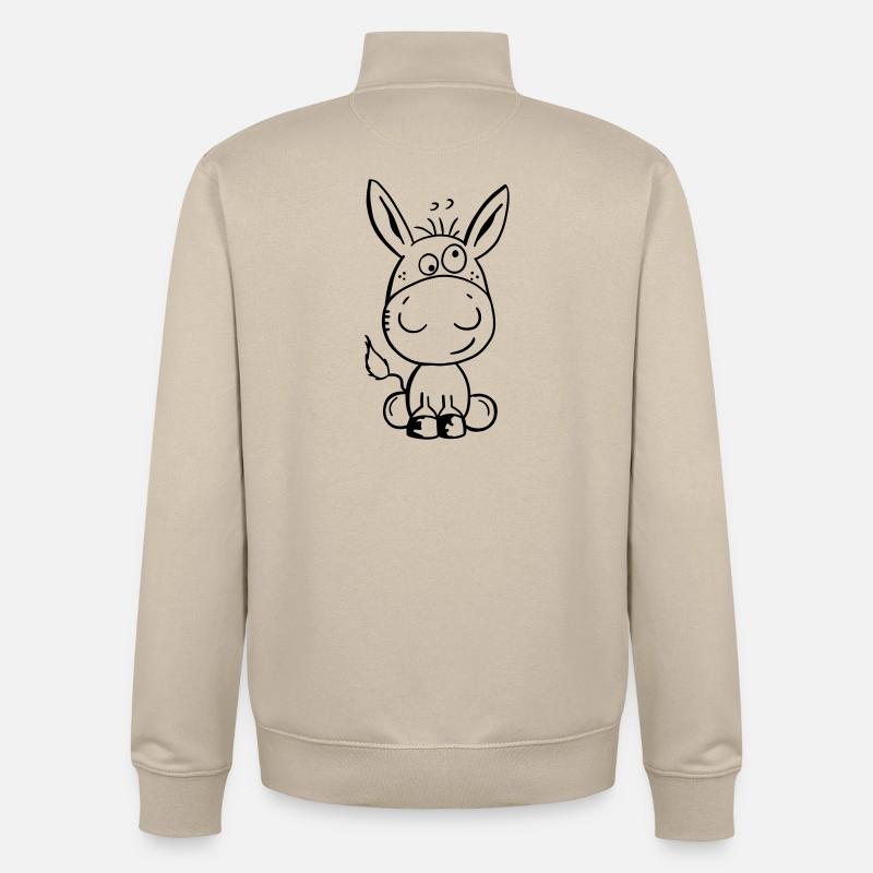 Eselchen Comic Tier - Tiere - Esel - Unisex Organic Zip Sweatshirt von Stanley/Stella - Cremebeige