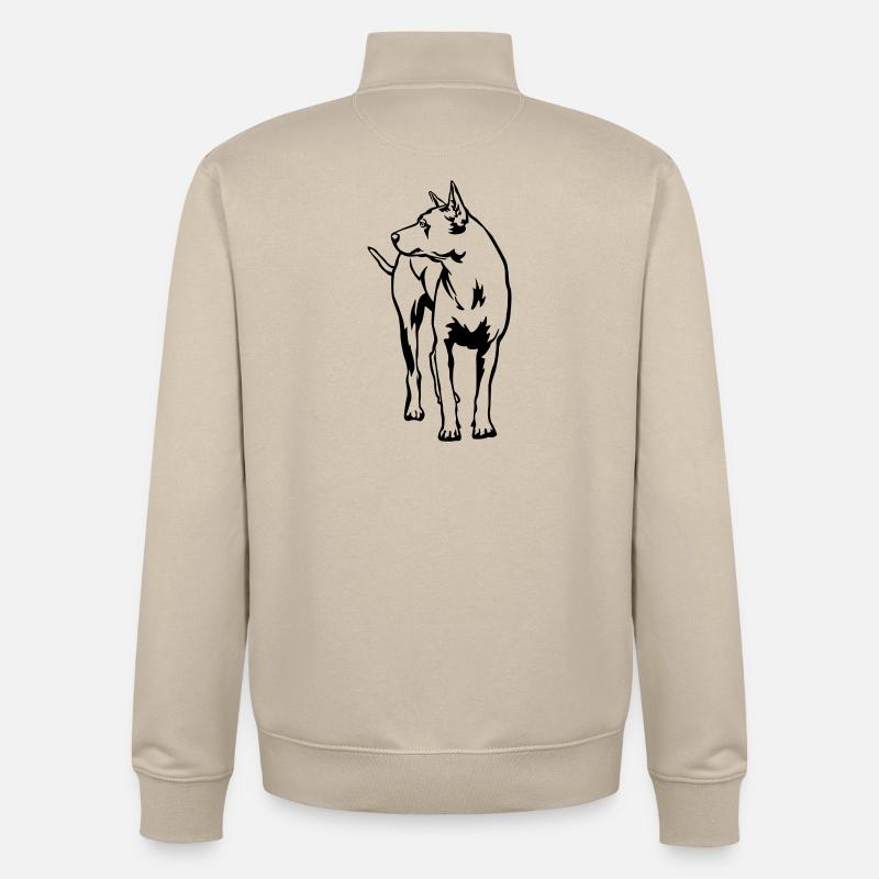 Thaï Ridgeback - Sweat zippé unisexe en coton bio Stanley/Stella - beige crème