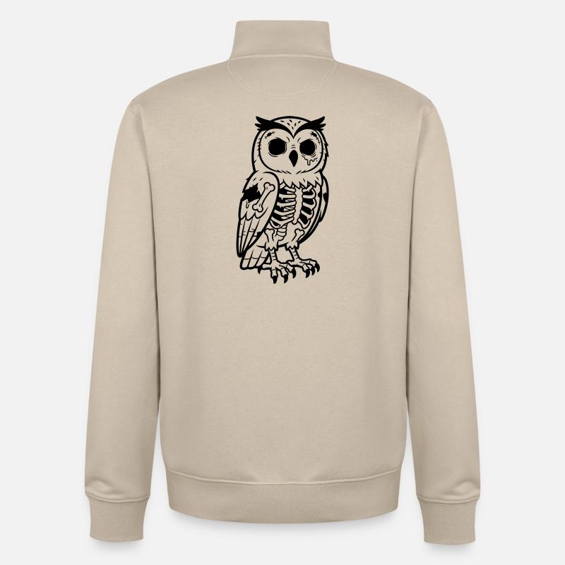 Chouette Zombie - Sweat zippé unisexe en coton bio Stanley/Stella - beige crème