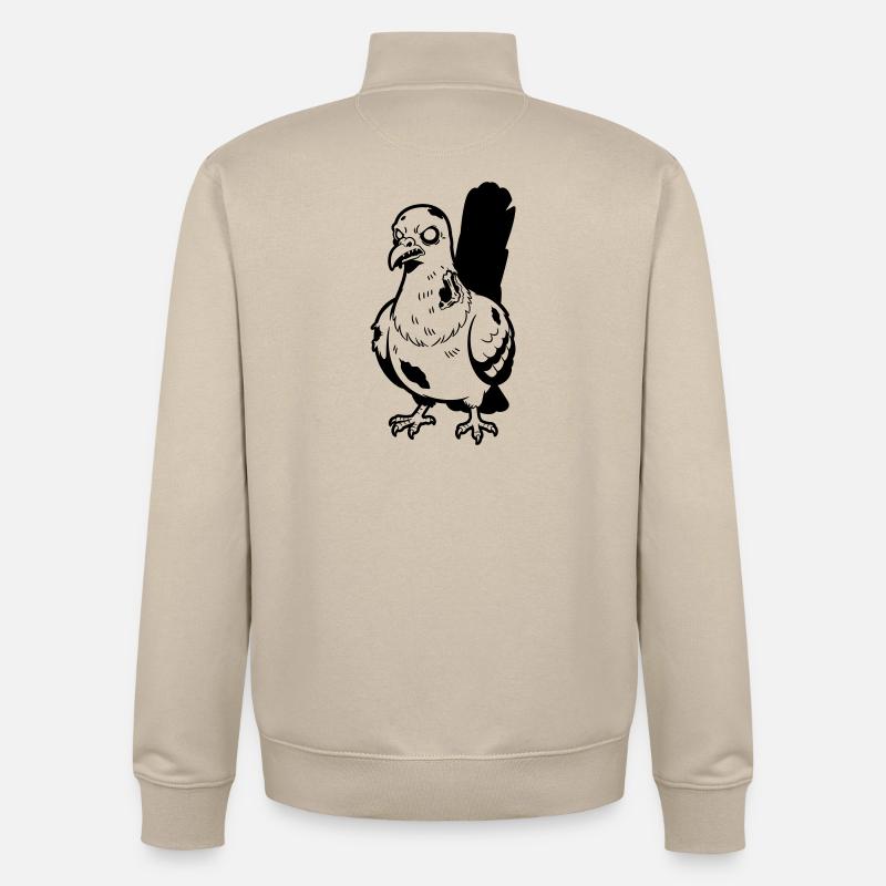 Zombie Pigeon - Unisex Organic Zip Sweatshirt by Stanley/Stella - desert dust