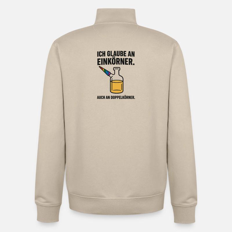 Ich glaube an Einhörner - Unisex Organic Zip Sweatshirt von Stanley/Stella - Cremebeige