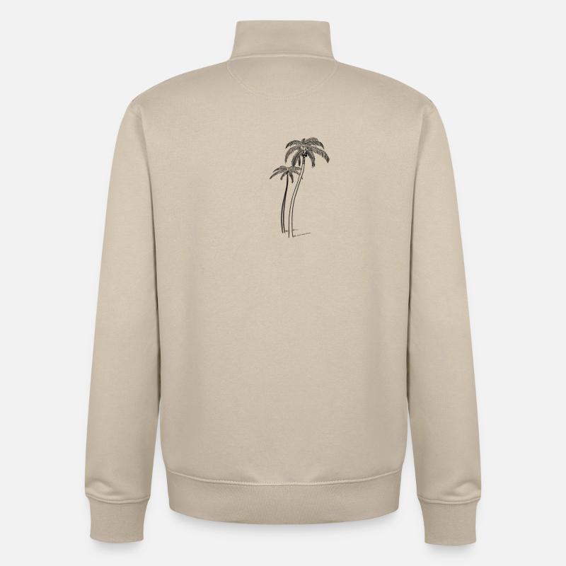 Palmen mit Kokosnuss - Unisex Organic Zip Sweatshirt von Stanley/Stella - Cremebeige