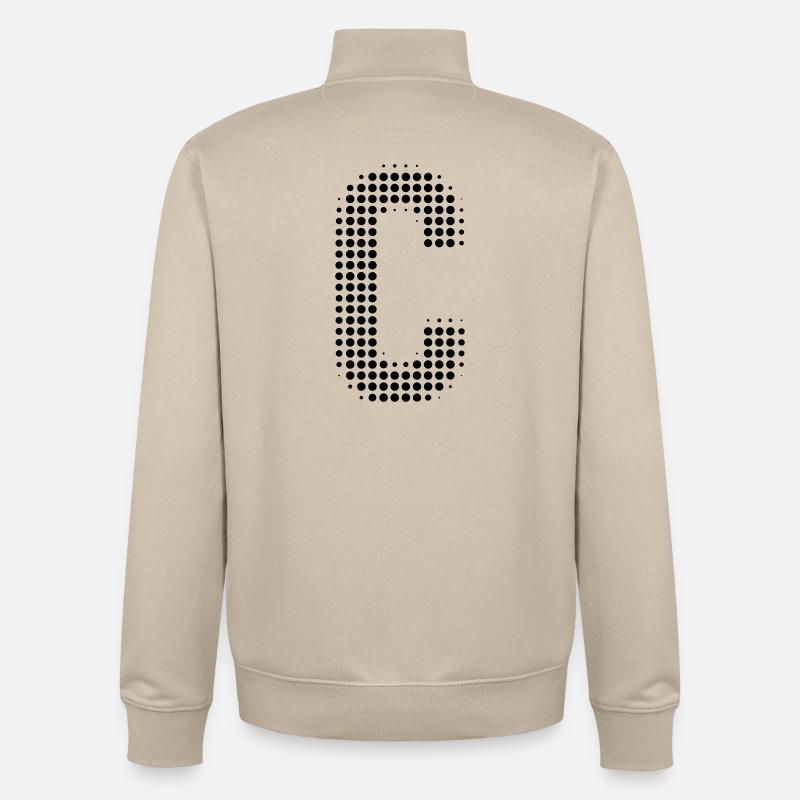 C Buchstabe Punkte Raster - Unisex Organic Zip Sweatshirt von Stanley/Stella - Cremebeige
