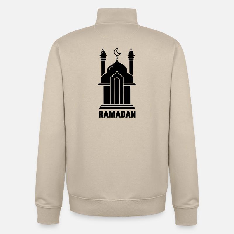 Ramadan-Text und Moschee - Unisex Organic Zip Sweatshirt von Stanley/Stella - Cremebeige