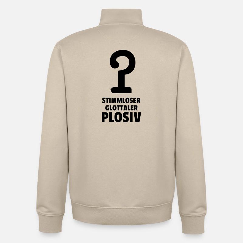 plosive glottale sourde - Sweat zippé unisexe en coton bio Stanley/Stella - beige crème
