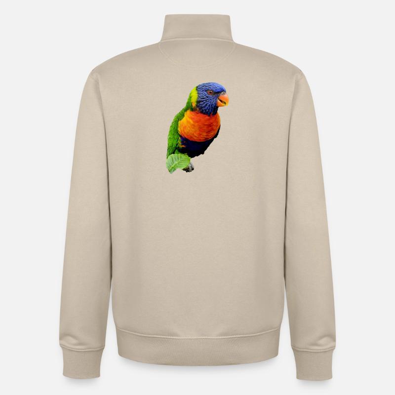 Bunter Lorikeet Druckdesign - Unisex Organic Zip Sweatshirt von Stanley/Stella - Cremebeige