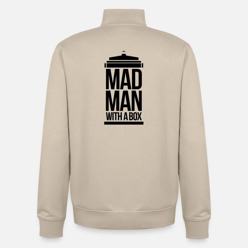 Mad man with a box - Unisex Organic Zip Sweatshirt von Stanley/Stella - Cremebeige