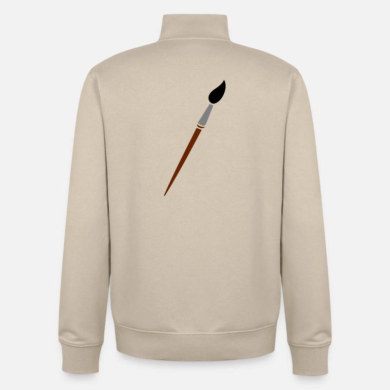 paint brush - Unisex Organic Zip Sweatshirt by Stanley/Stella - desert dust