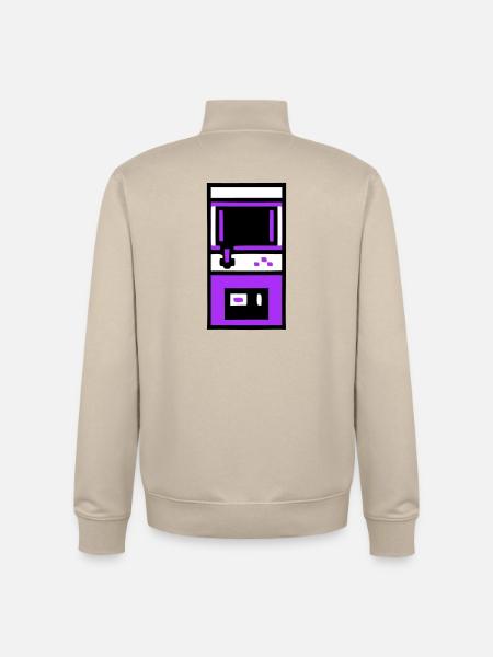 Nostalgic Arcade Automat Gamer - Unisex Organic Zip Sweatshirt by Stanley/Stella - desert dust