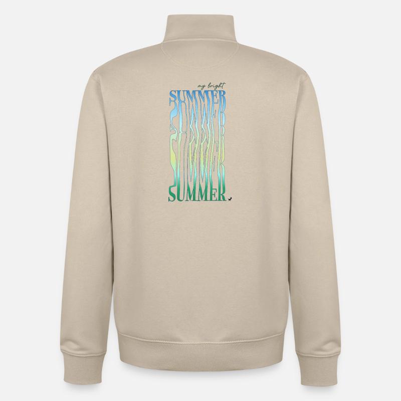 Letter illustration with gradient - Unisex Organic Zip Sweatshirt by Stanley/Stella - desert dust