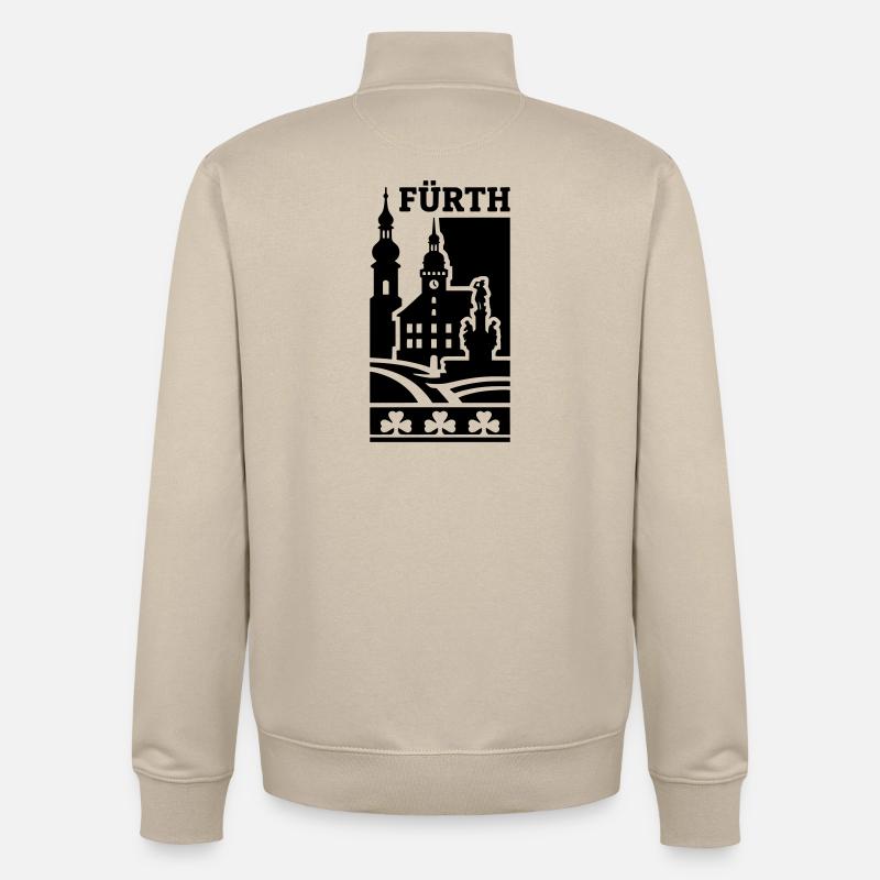 Fürth Silhouette Wahrzeichen - Unisex Organic Zip Sweatshirt von Stanley/Stella - Cremebeige