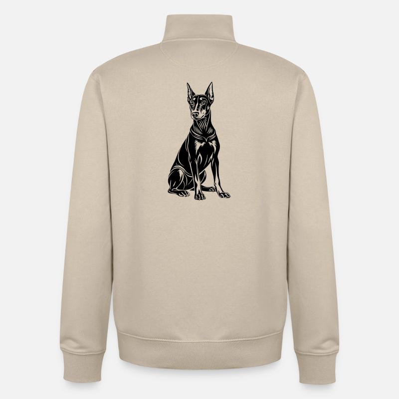 Assis par le doberman - Sweat zippé unisexe en coton bio Stanley/Stella - beige crème
