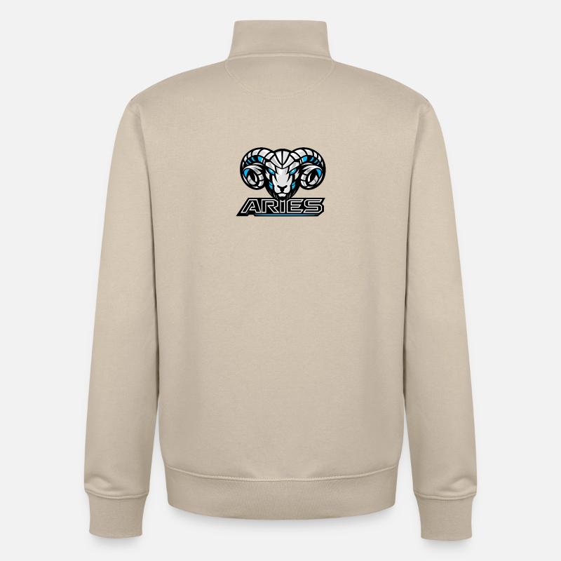 Ariete_raster - Sweat zippé unisexe en coton bio Stanley/Stella - beige crème