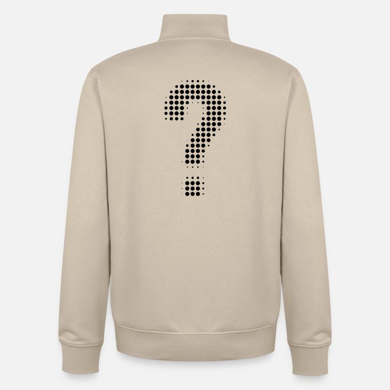 Question mark pixel optics - Unisex Organic Zip Sweatshirt by Stanley/Stella - desert dust