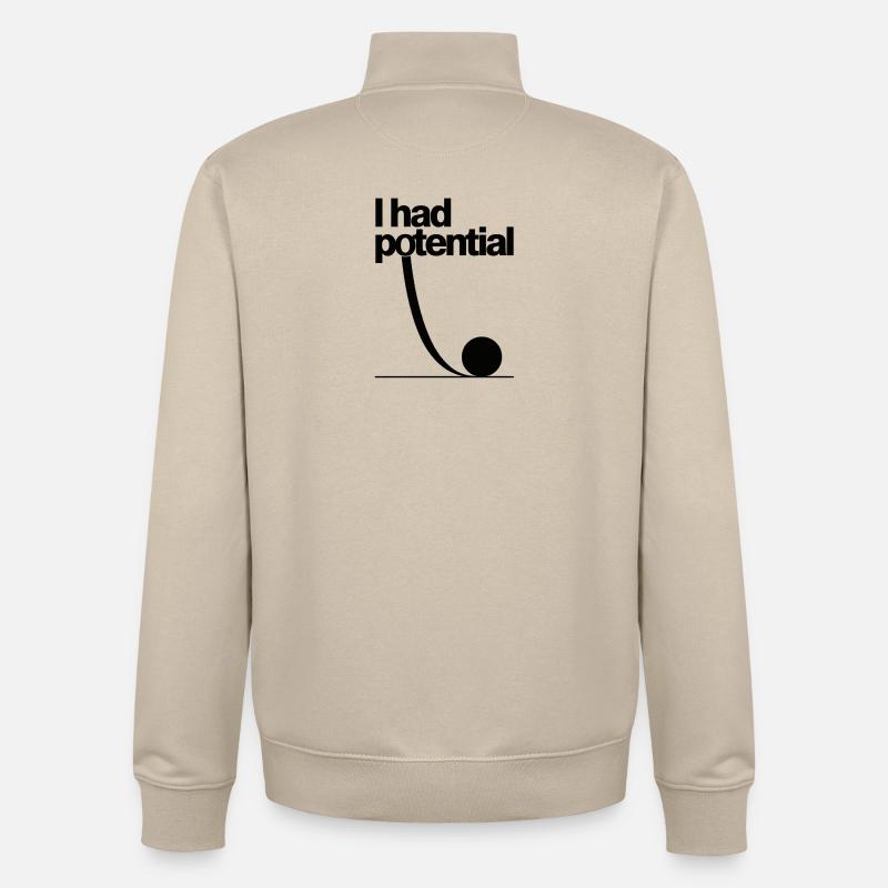 J’avais du potentiel : Potentiel Math Gag - Sweat zippé unisexe en coton bio Stanley/Stella - beige crème