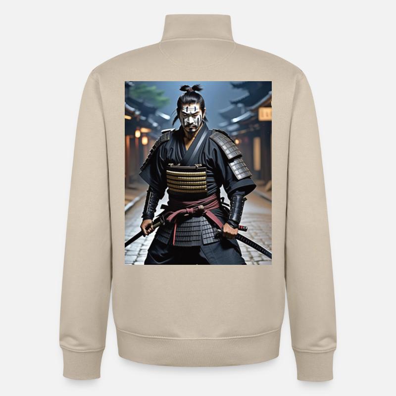 Samurai Krieger. - Unisex Organic Zip Sweatshirt von Stanley/Stella - Cremebeige