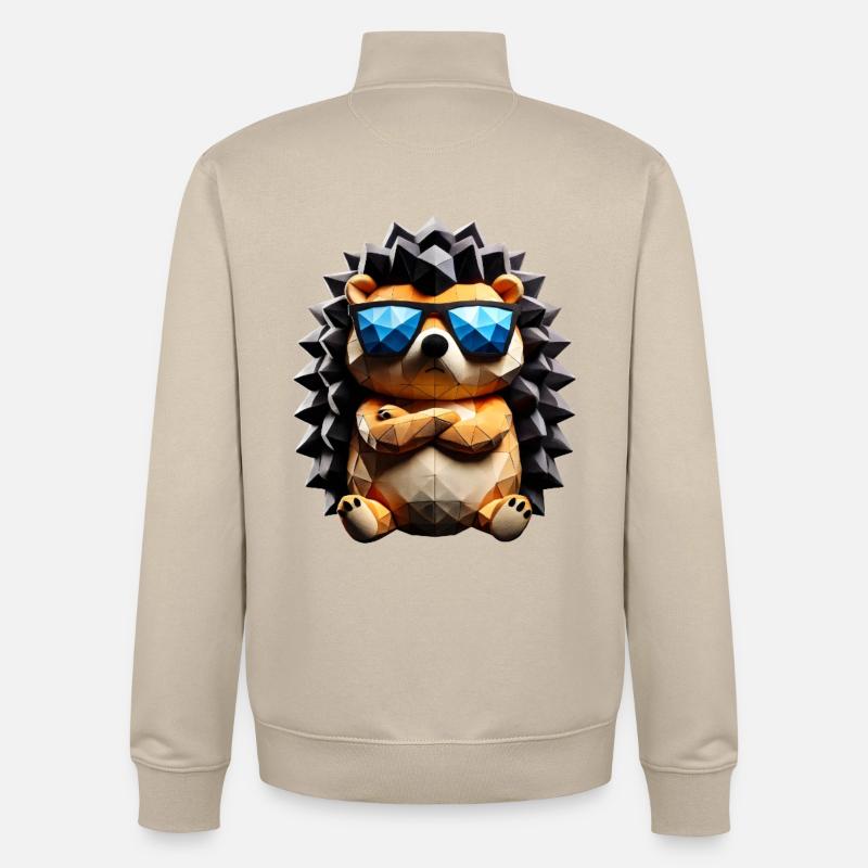 hérisson cool - Sweat zippé unisexe en coton bio Stanley/Stella - beige crème