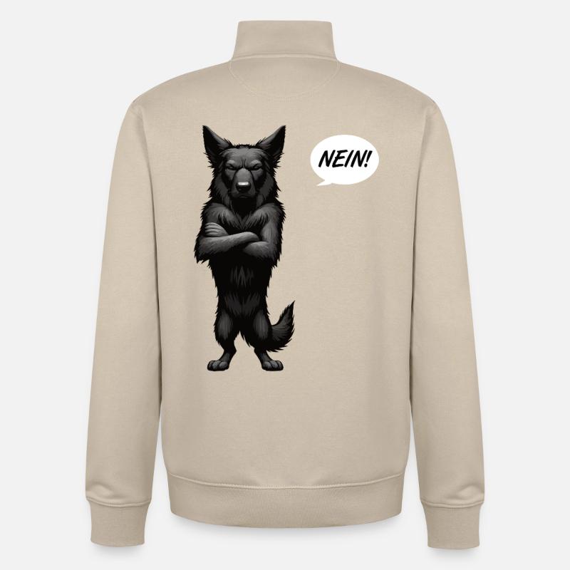 Pas de propriétaire de berger noir - Sweat zippé unisexe en coton bio Stanley/Stella - beige crème