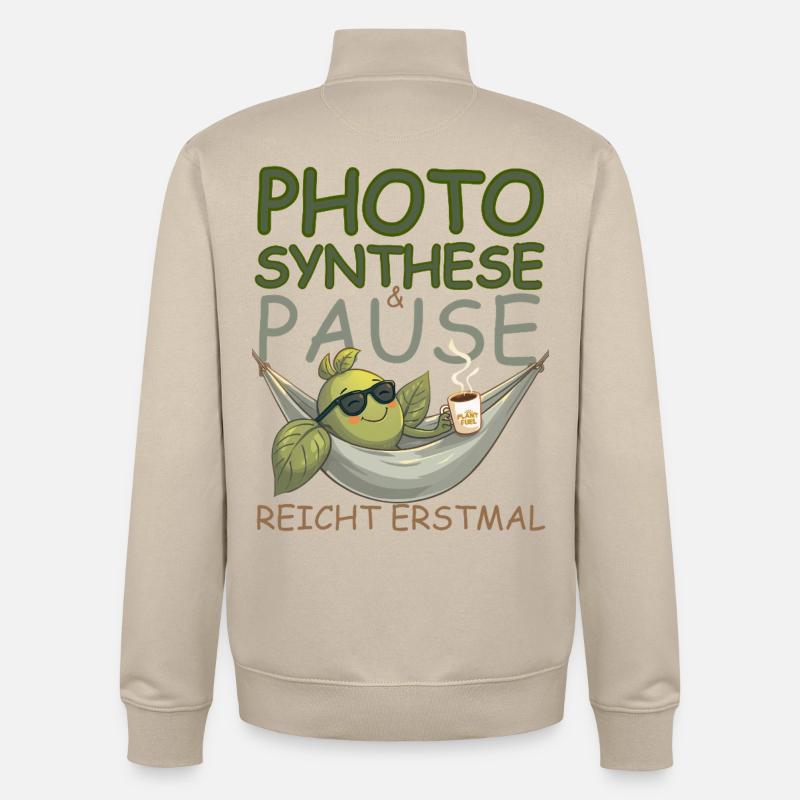 Pause, café, soleil, ça suffit ! - Sweat zippé unisexe en coton bio Stanley/Stella - beige crème