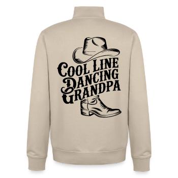 Cooler Opa Line Dance – Cowboy Hut & Stiefel - Unisex Organic Zip Sweatshirt von Stanley/Stella - Cremebeige - Hinten - AI Model Male 185 dark (185cm)