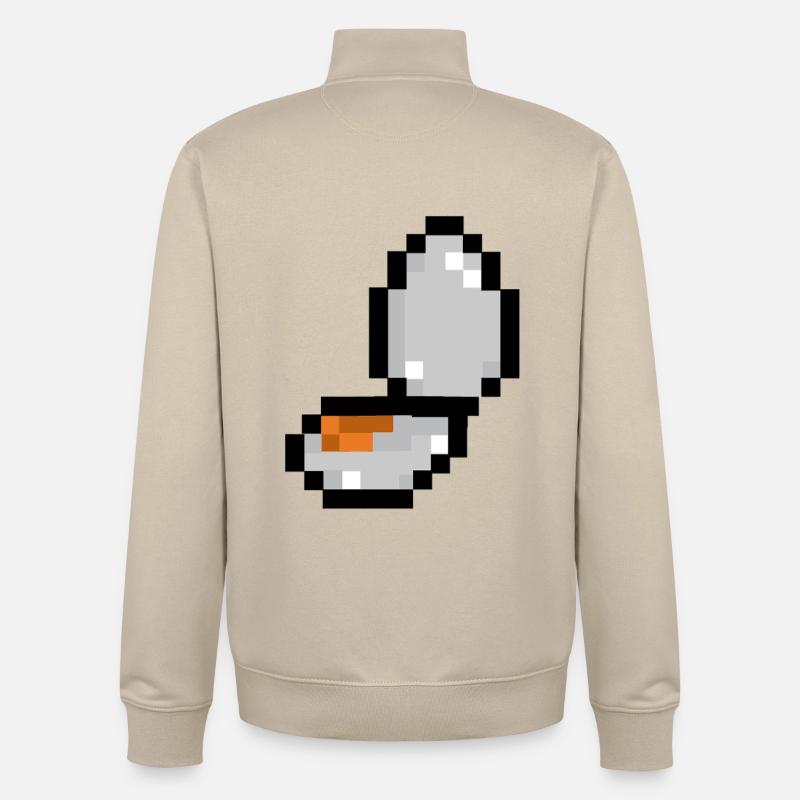 Pixel-Ei - Unisex Organic Zip Sweatshirt von Stanley/Stella - Cremebeige