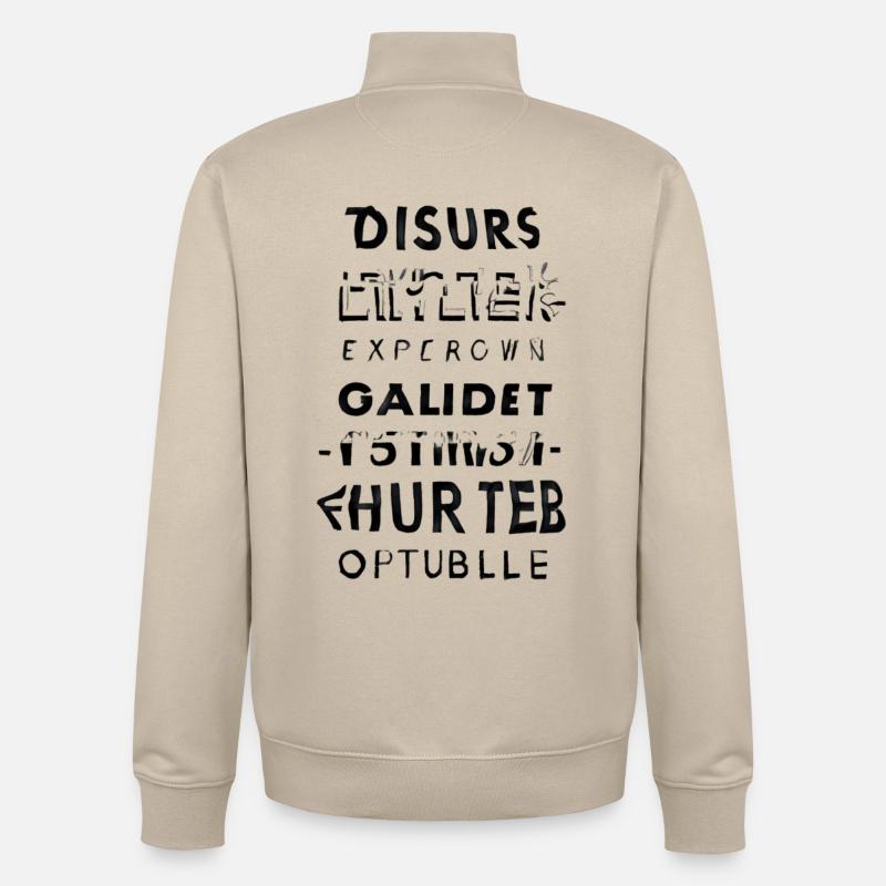 Glitchtext Kaskade - Unisex Organic Zip Sweatshirt von Stanley/Stella - Cremebeige