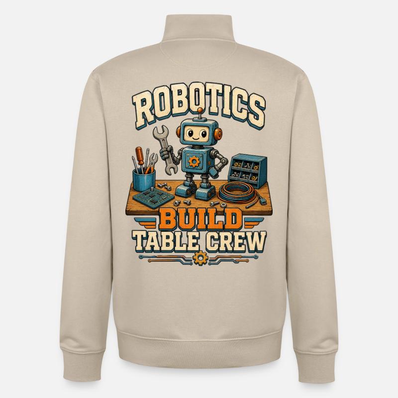 ROBOTICS BUILD TABLE CREW - Unisex Organic Zip Sweatshirt by Stanley/Stella - desert dust
