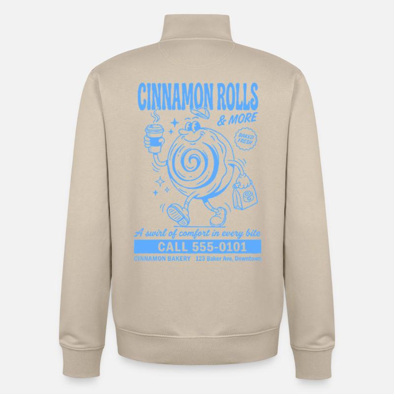 Retro Cinnamon Roll Bakery - Unisex Organic Zip Sweatshirt von Stanley/Stella - Cremebeige