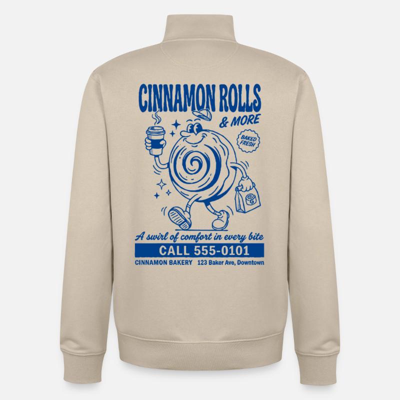 Retro Cinnamon Roll Bakery - Unisex Organic Zip Sweatshirt von Stanley/Stella - Cremebeige