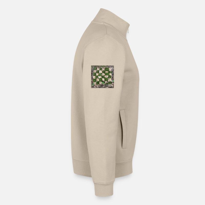 Forest Plants Pattern Design - Unisex Organic Zip Sweatshirt by Stanley/Stella - desert dust