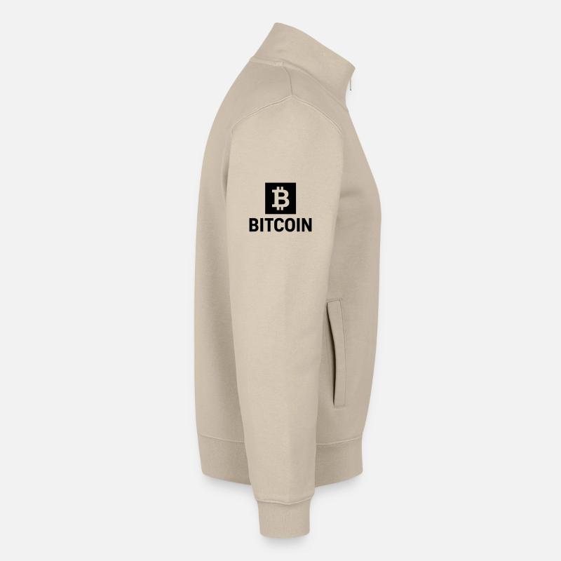 Bitcoin B - Sweat zippé unisexe en coton bio Stanley/Stella - beige crème