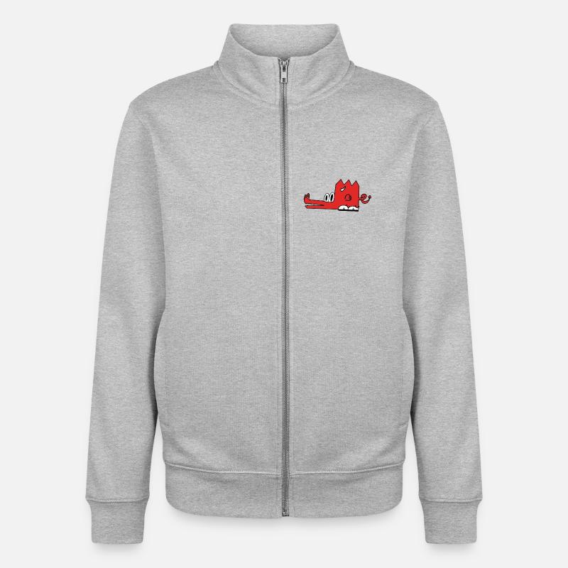 Sparko der Drache - Unisex Organic Zip Sweatshirt von Stanley/Stella - Grau meliert