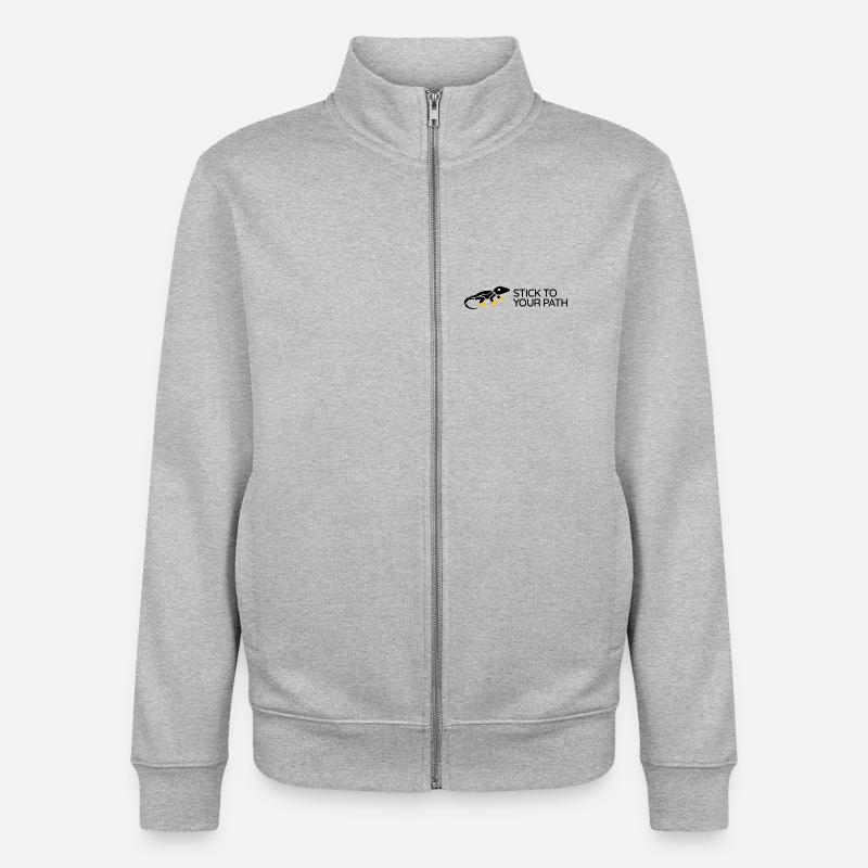 Gecko - Stick to your Path - Unisex Organic Zip Sweatshirt by Stanley/Stella - heather grey