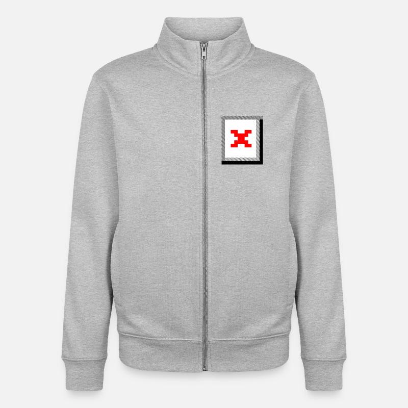 Missing Image – File Not Found - Unisex Organic Zip Sweatshirt by Stanley/Stella - heather grey